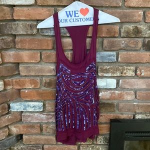 Kimchi Blue beaded racer back tank top in purple